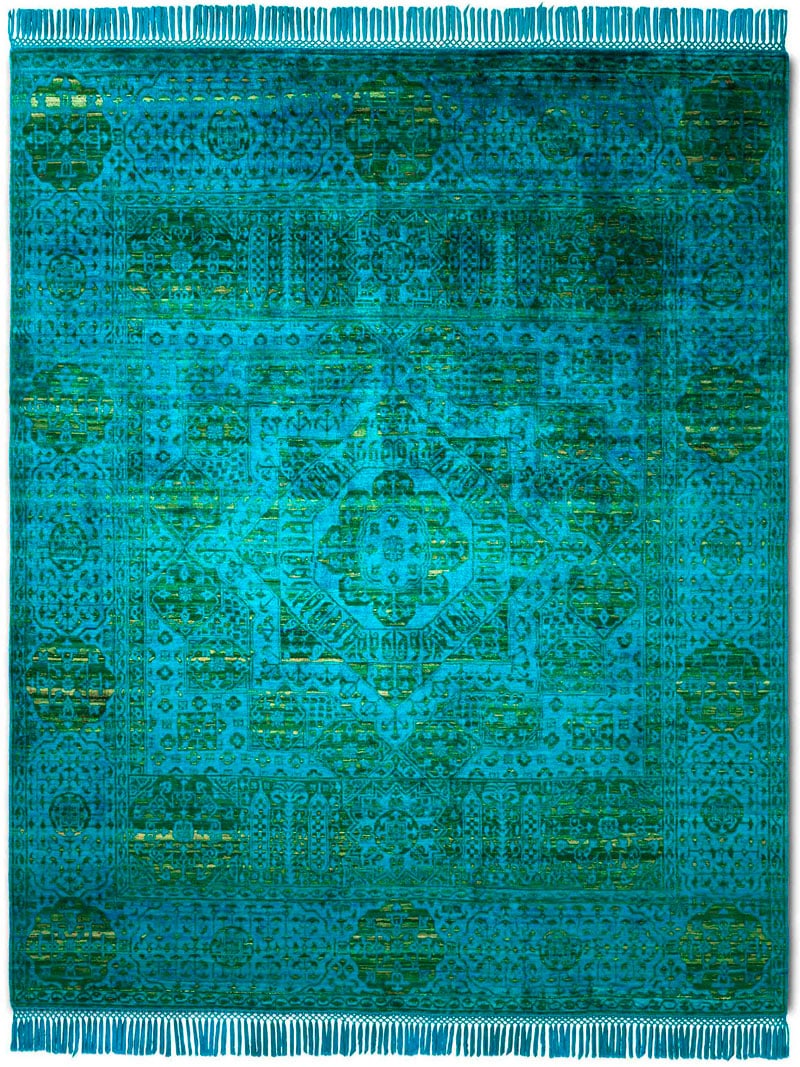 Tapis de luxe Bleu Électrique / Vert