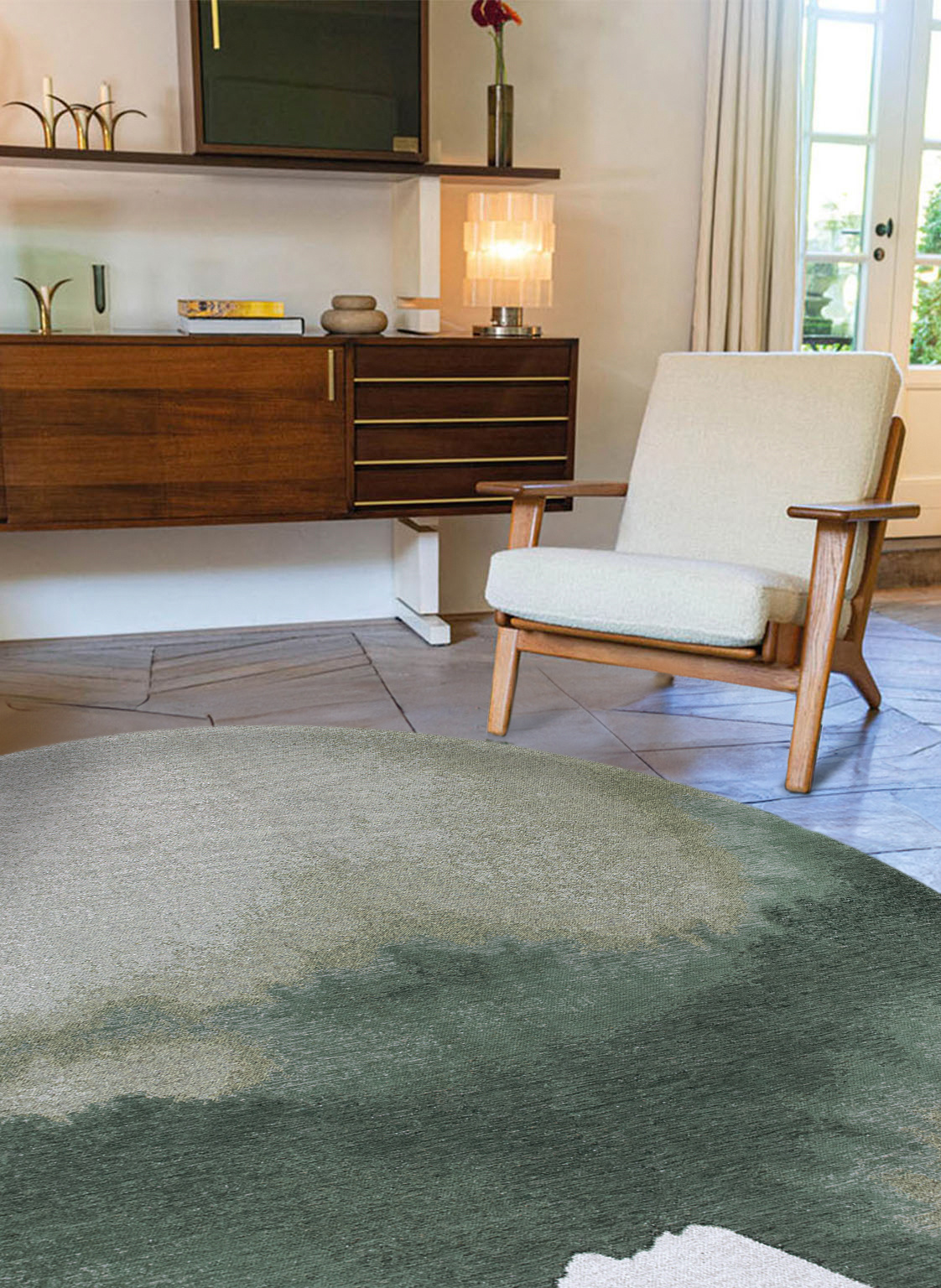 Tapis Palmier Vert 9331