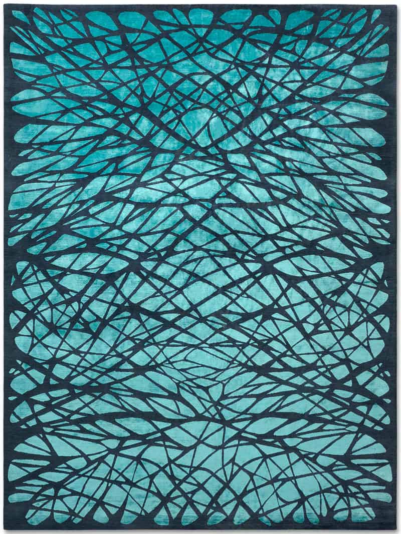 Tapis noué main de luxe Dresden Turquoise