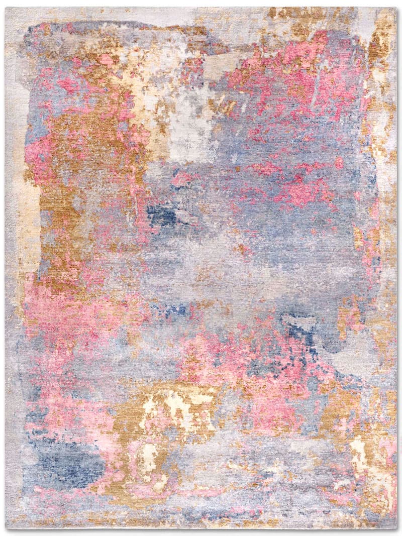 Tapis noué main de luxe Stéréo Multicolore