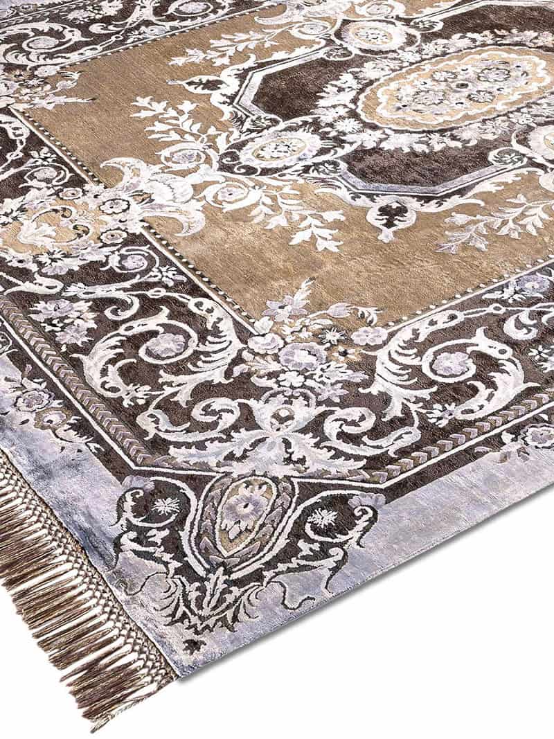 Tapis Aubusson No. 04 Original sur Brun Naturel | Taille: 305 x 427 cm
