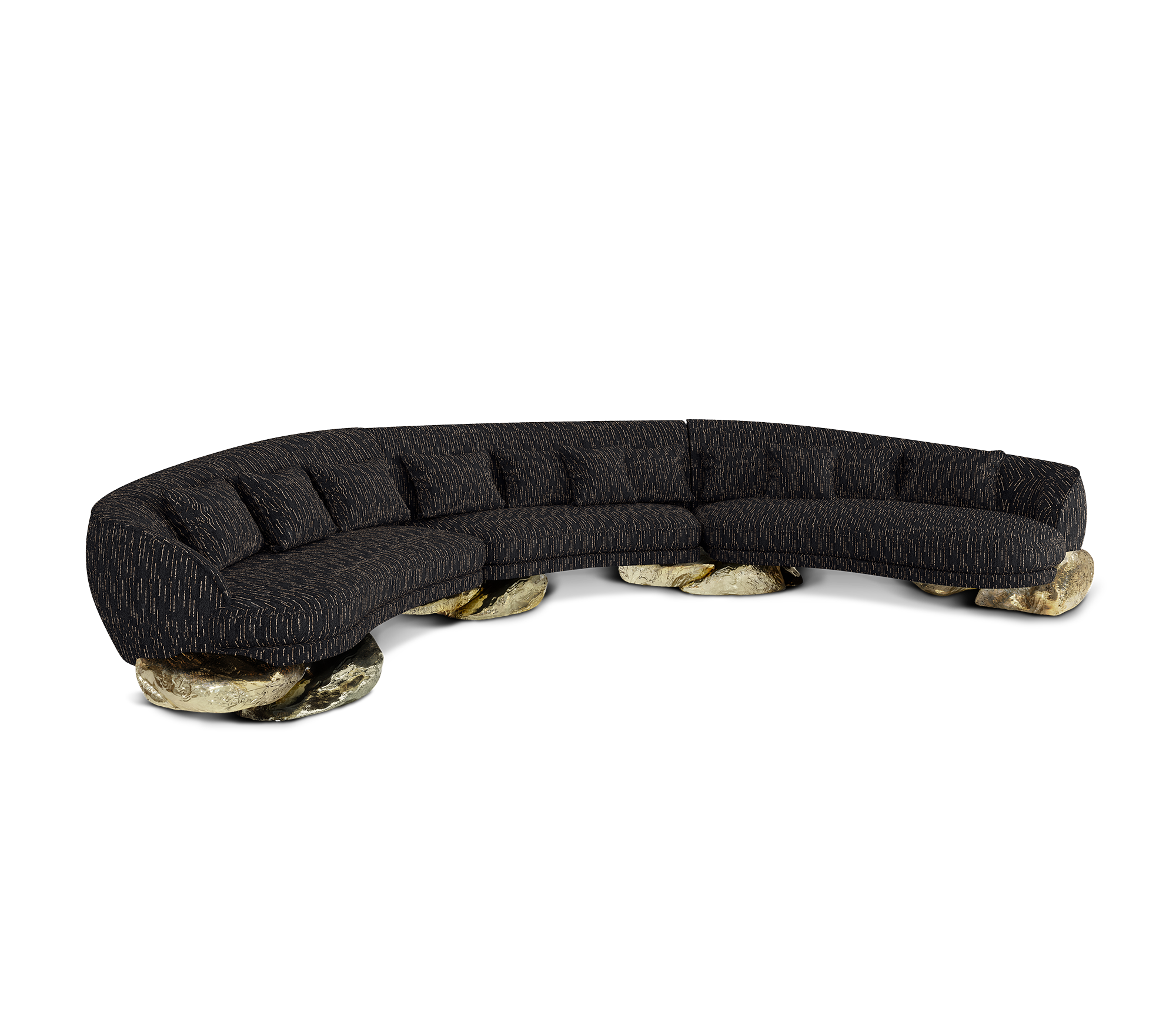 Canapé Courbé Noir Angora