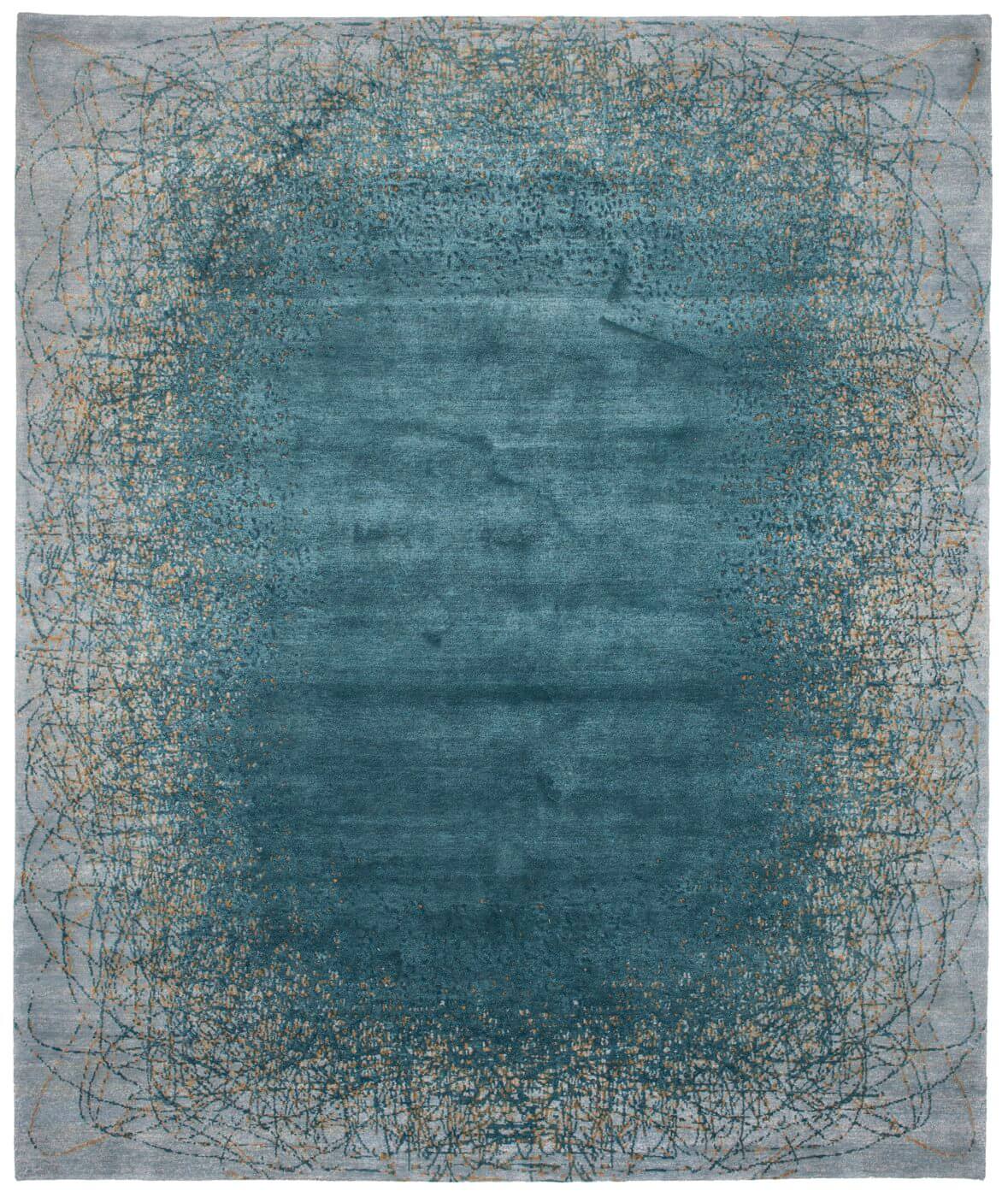 Tapis Ballpoint Art 6 Blanc Bleu