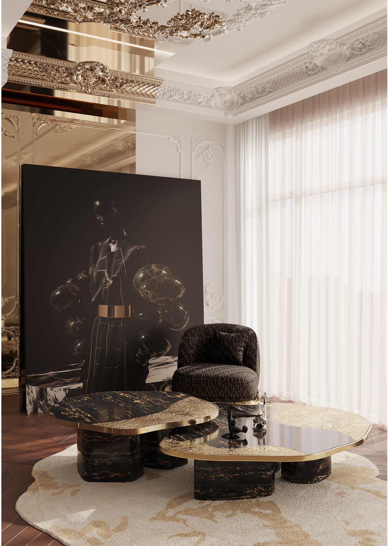Fauteuil Angora Noir