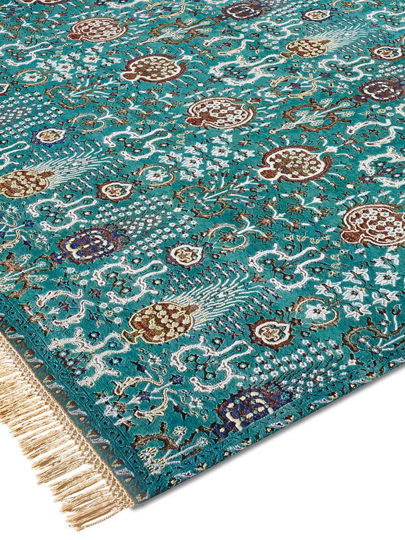 Tapis de luxe fait main Isfahan Vert