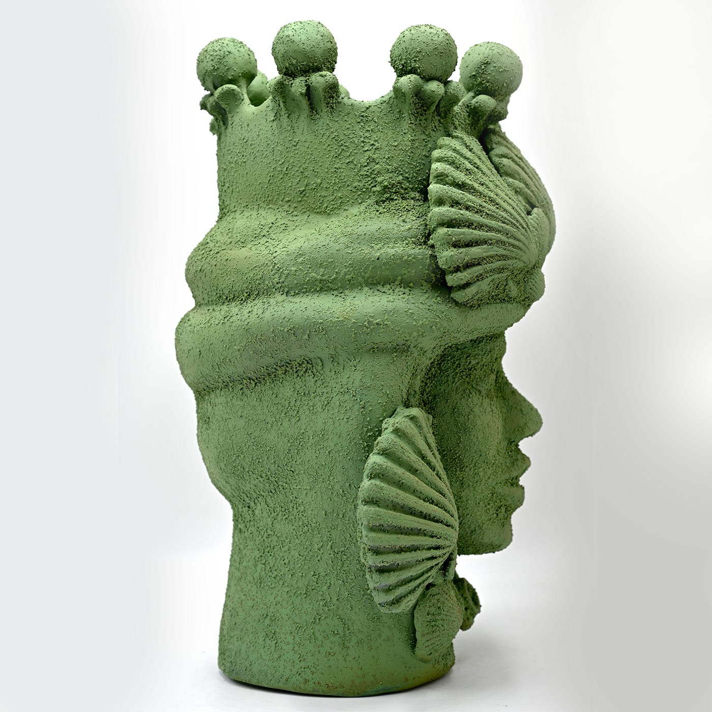 Sculpture Tête De Maure Vert Citron