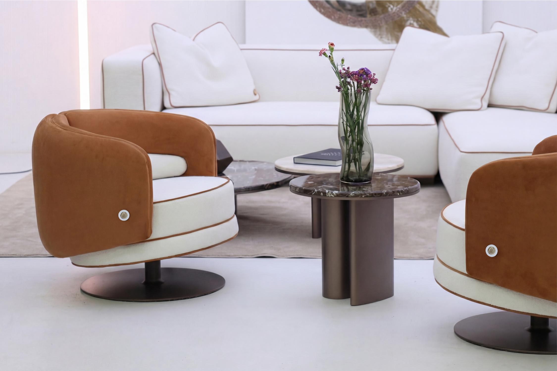 Fauteuil pivotant bicolore Bon Ton