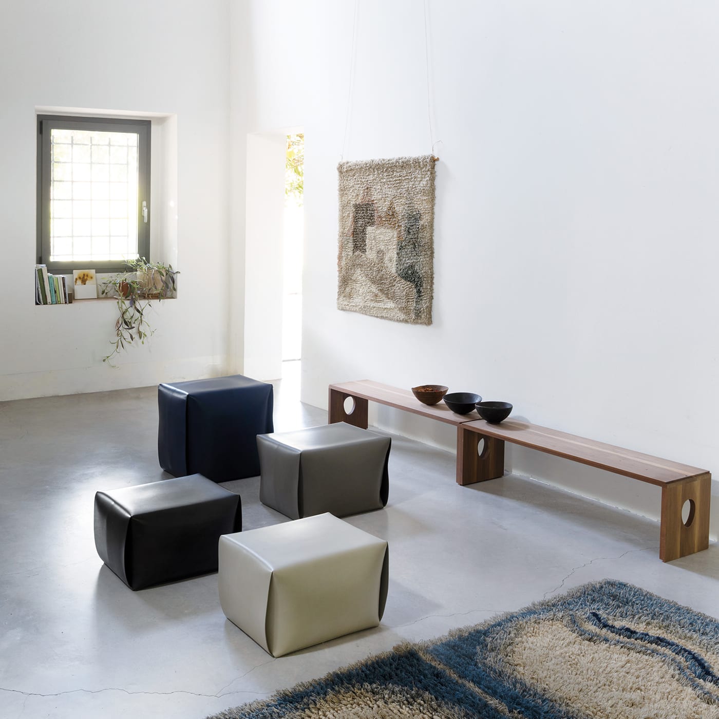 Pouf En Cuir Bao | Assise: Cuir mat