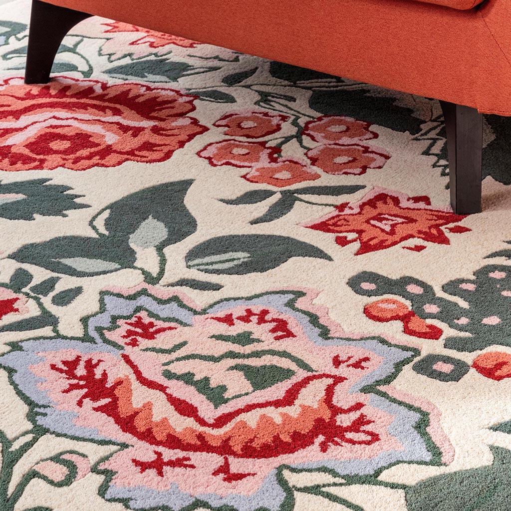 Tapis Wendling Floral Coquelicot Rouge