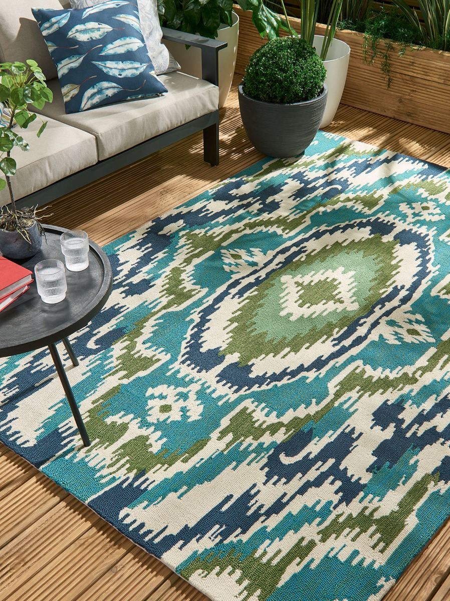 Tapis d’extérieur Ixora Émeraude / Palmier / Chartreuse