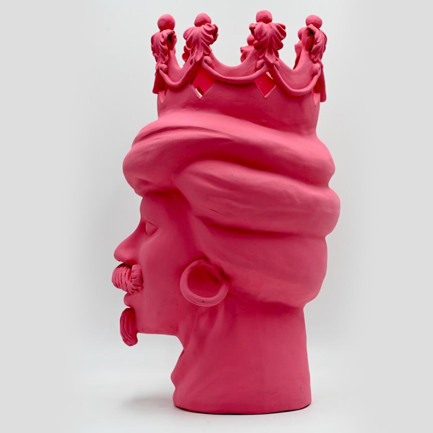 Sculpture Tête De Maure Rose