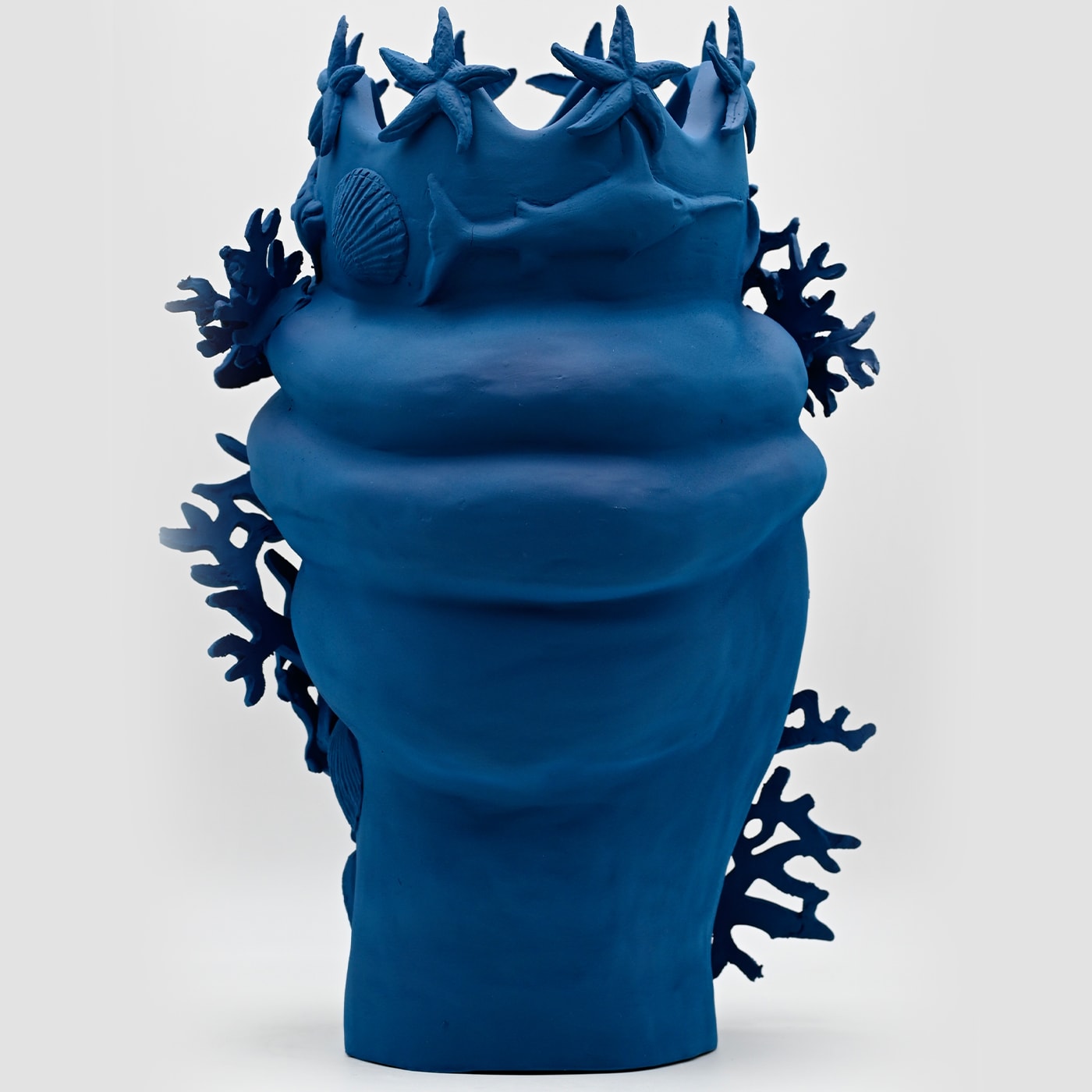 Sculpture Tête De Maure Bleu Royal Artisanale