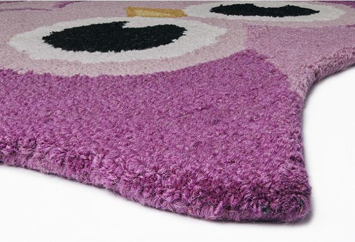 Tapis Animaux Hibou Rose
