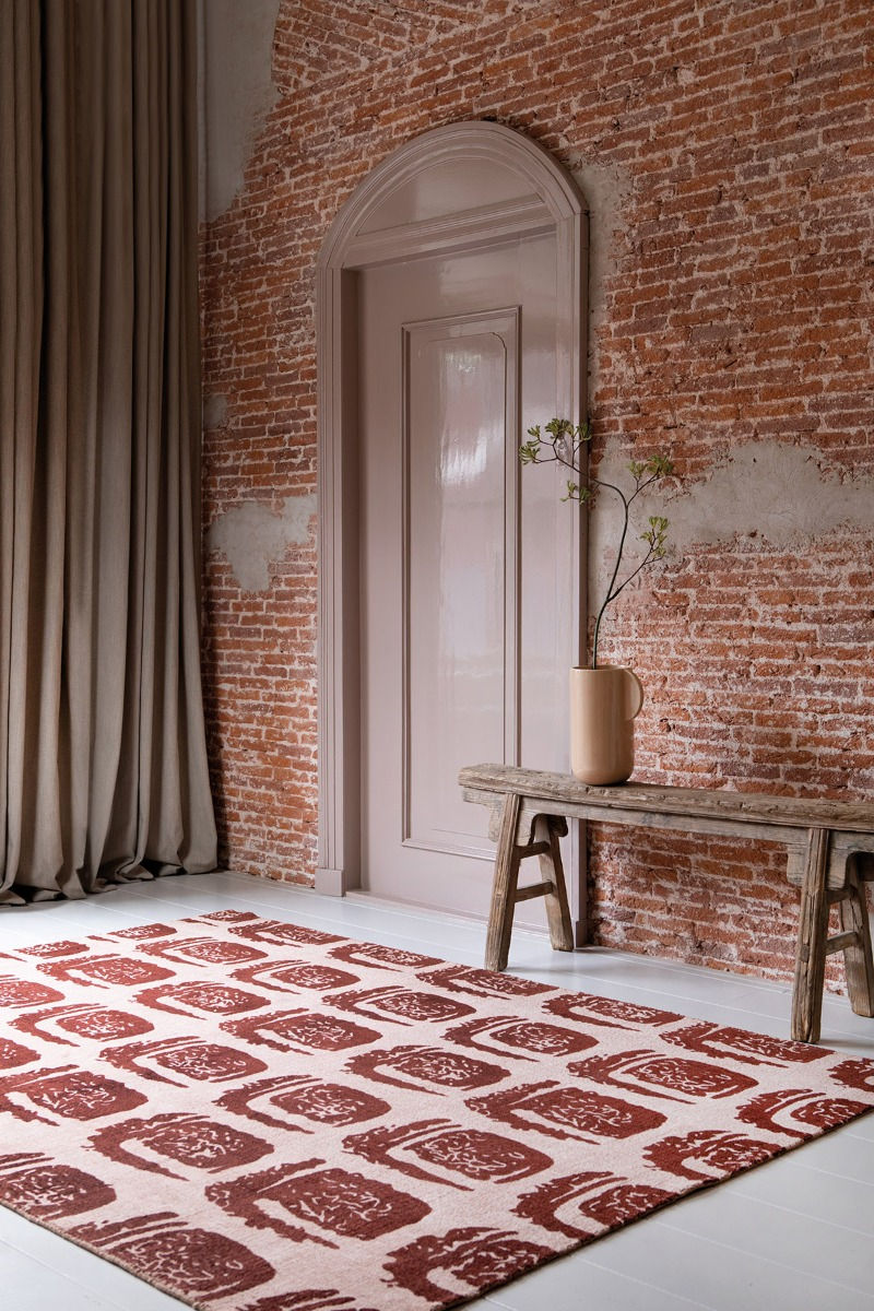 Tapis Woodblock Rouge