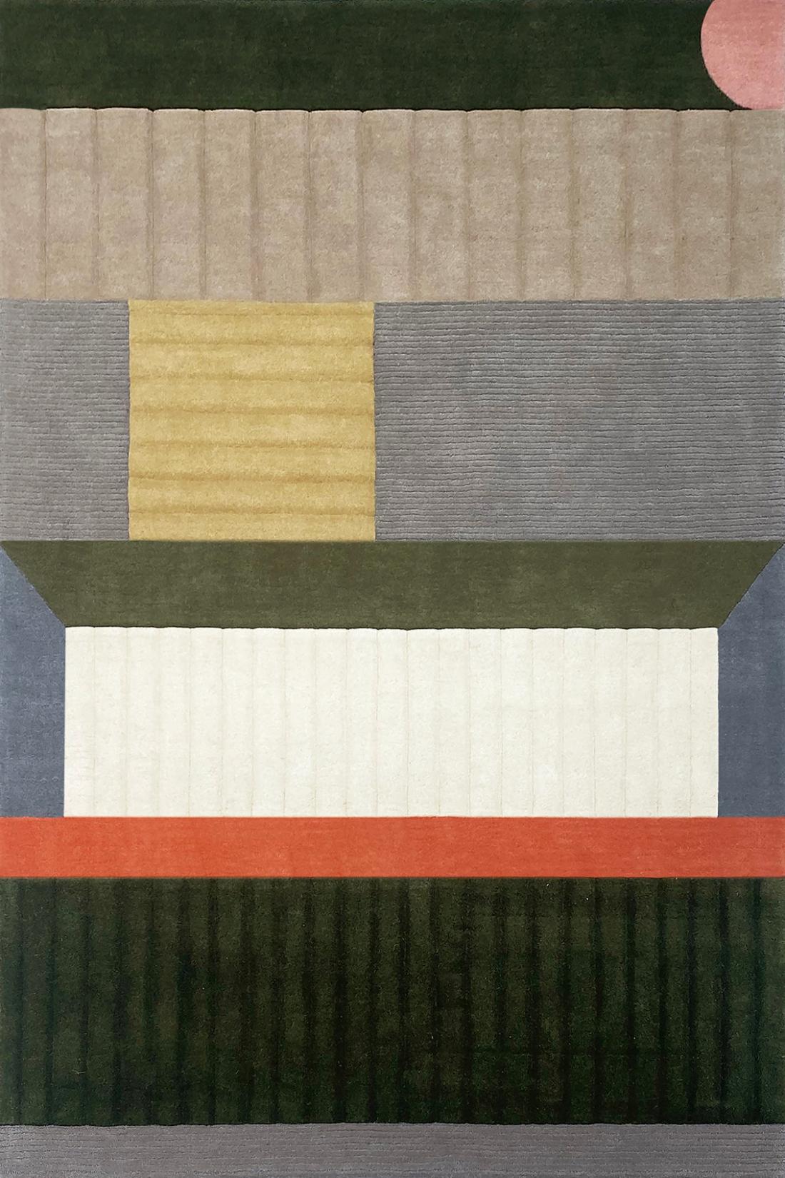 Tapis Cairn brique fait main | Taille: 200 x 300 cm