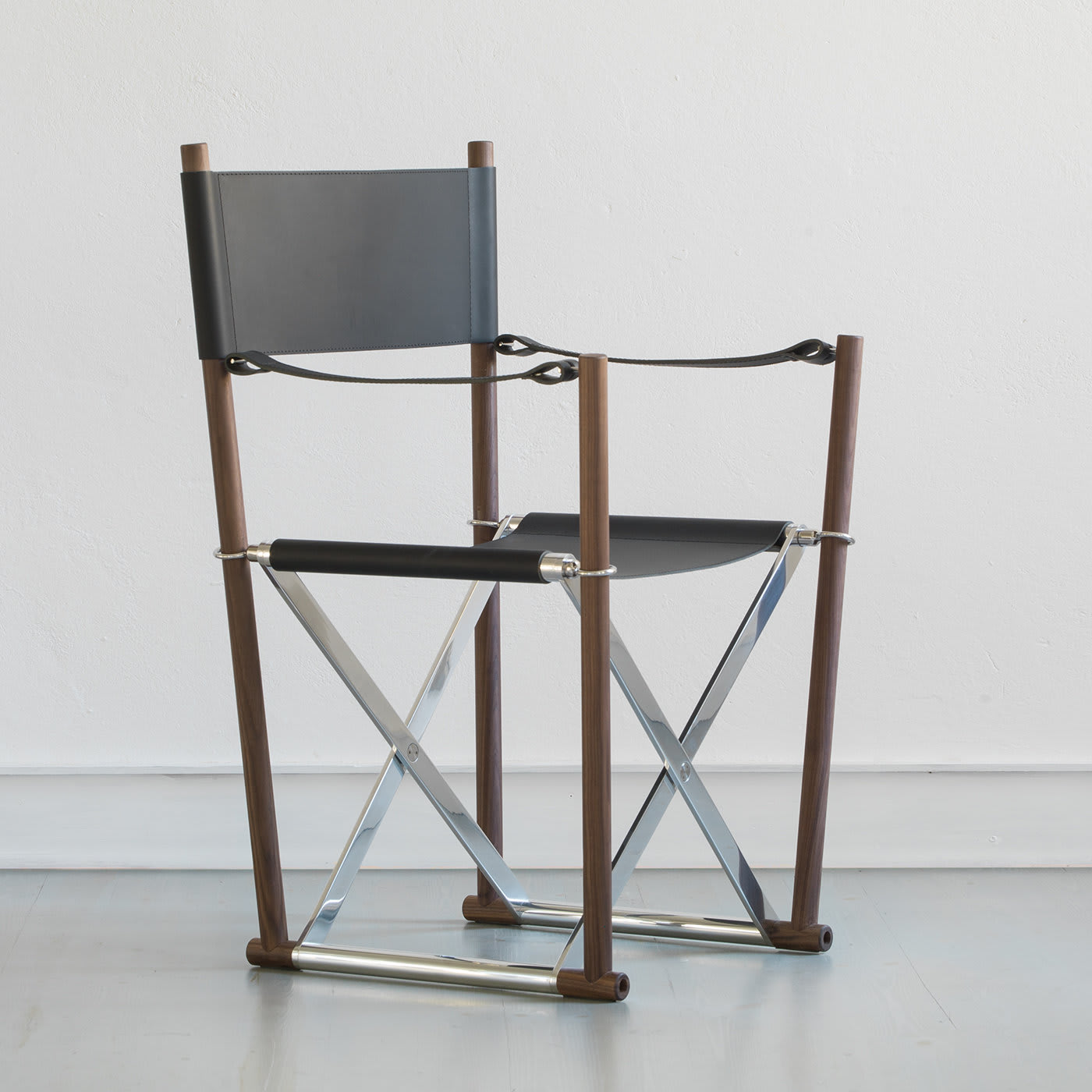 Chaise En Cuir Regista | Piètement / Base: Solid Black Walnut | Assise: Cuir
