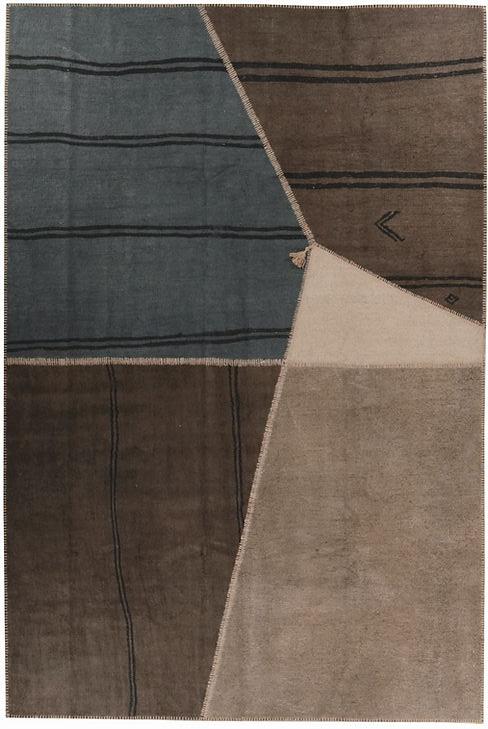 Tapis Patchwork Praline en Chanvre