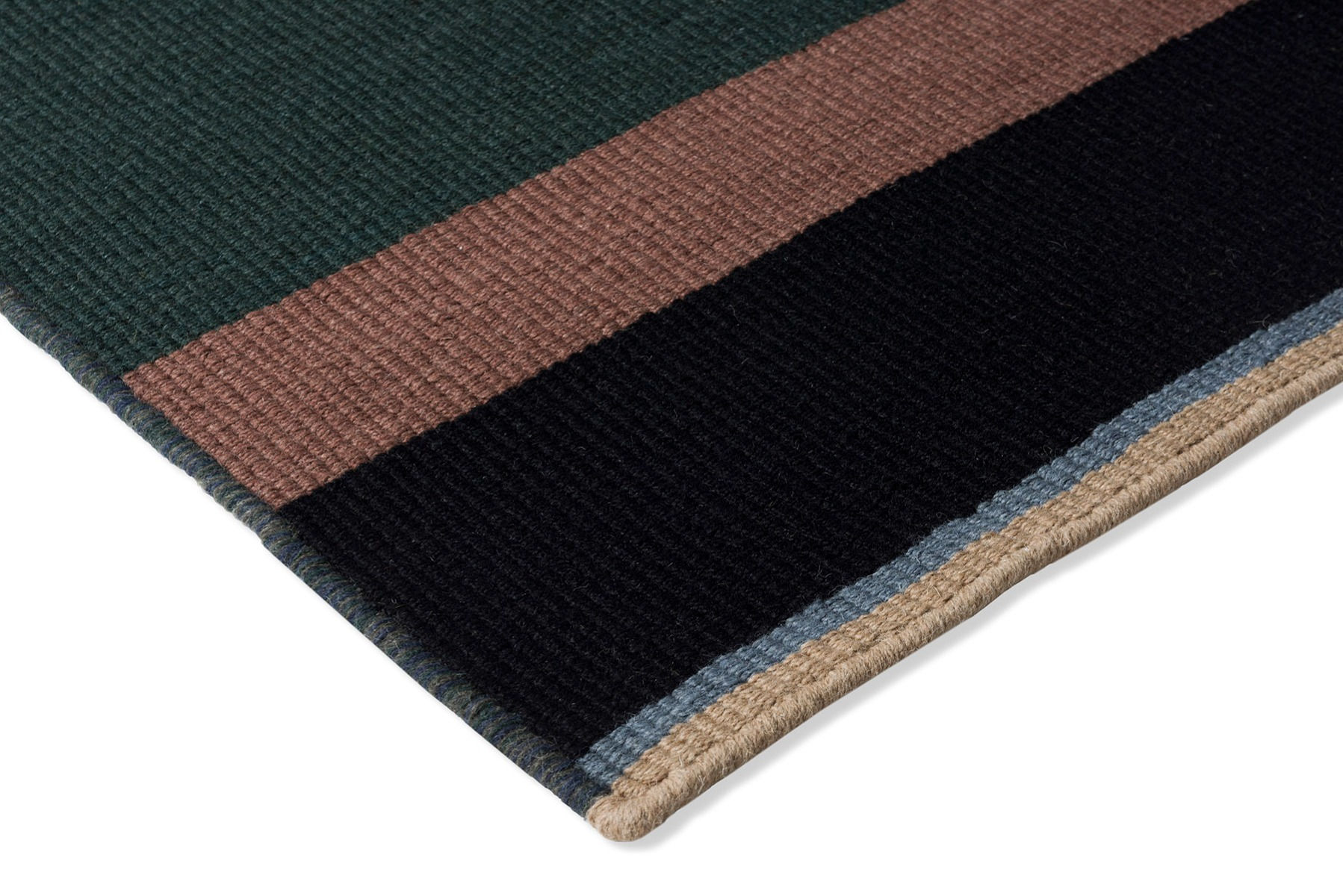 Tapis plat tissé Artisan Stack Vert