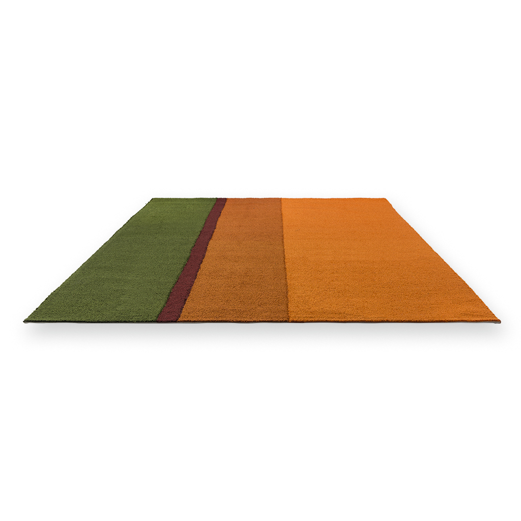 Tapis d’extérieur Festival Rayures Orange / Vert | Taille: 250 x 350 cm