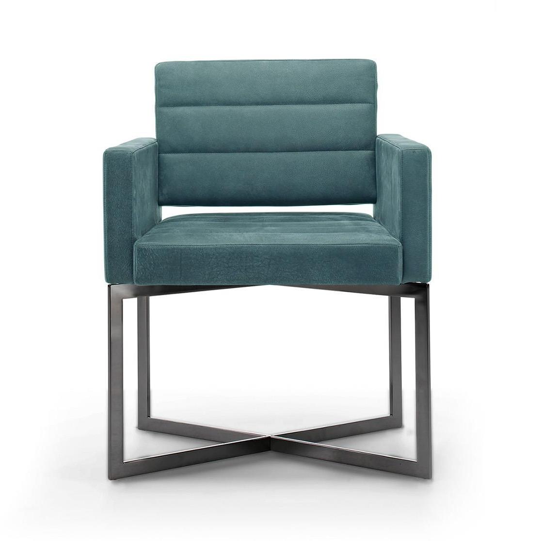 Chaise avec Base Métallique Black & More | Revêtement: Fabric type A