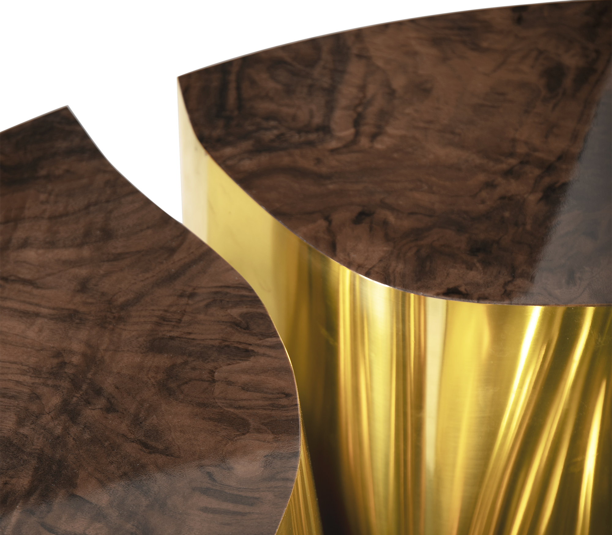Table Basse Ovale Noyer Fissure