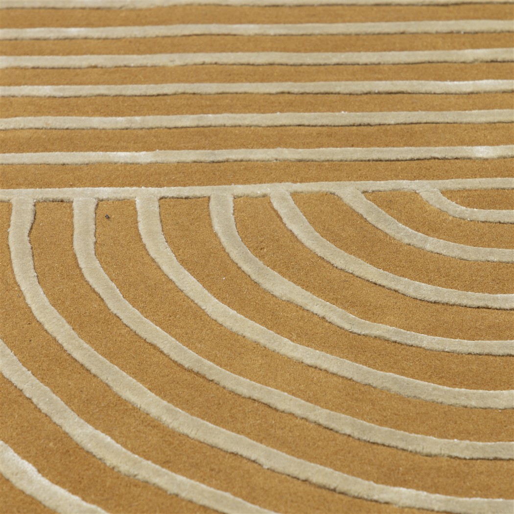 Tapis Moderne Rayures Or