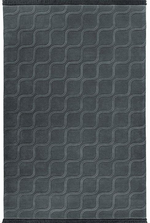 Tapis Bleu Nuit Tufté à la Main