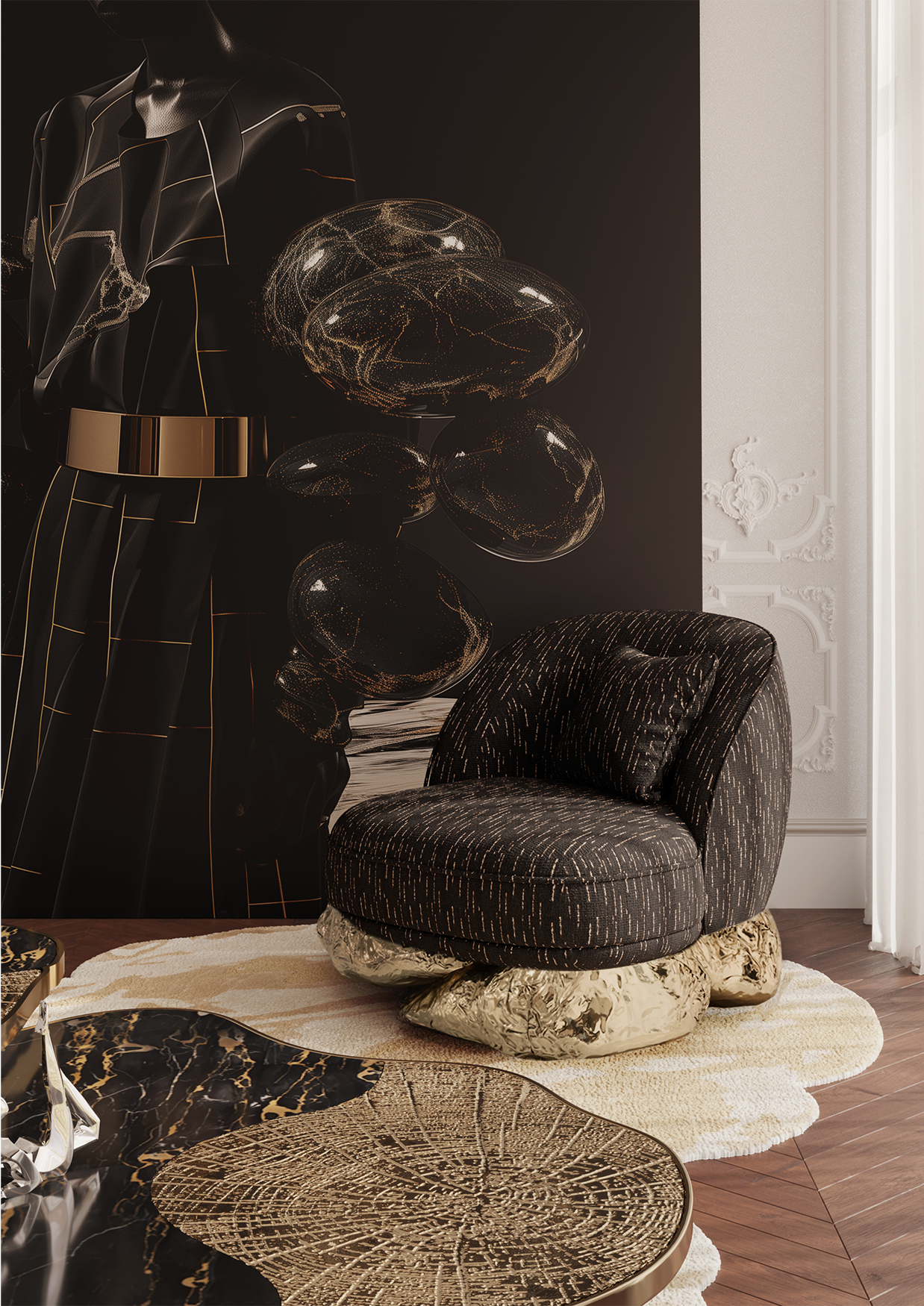 Fauteuil Angora Noir