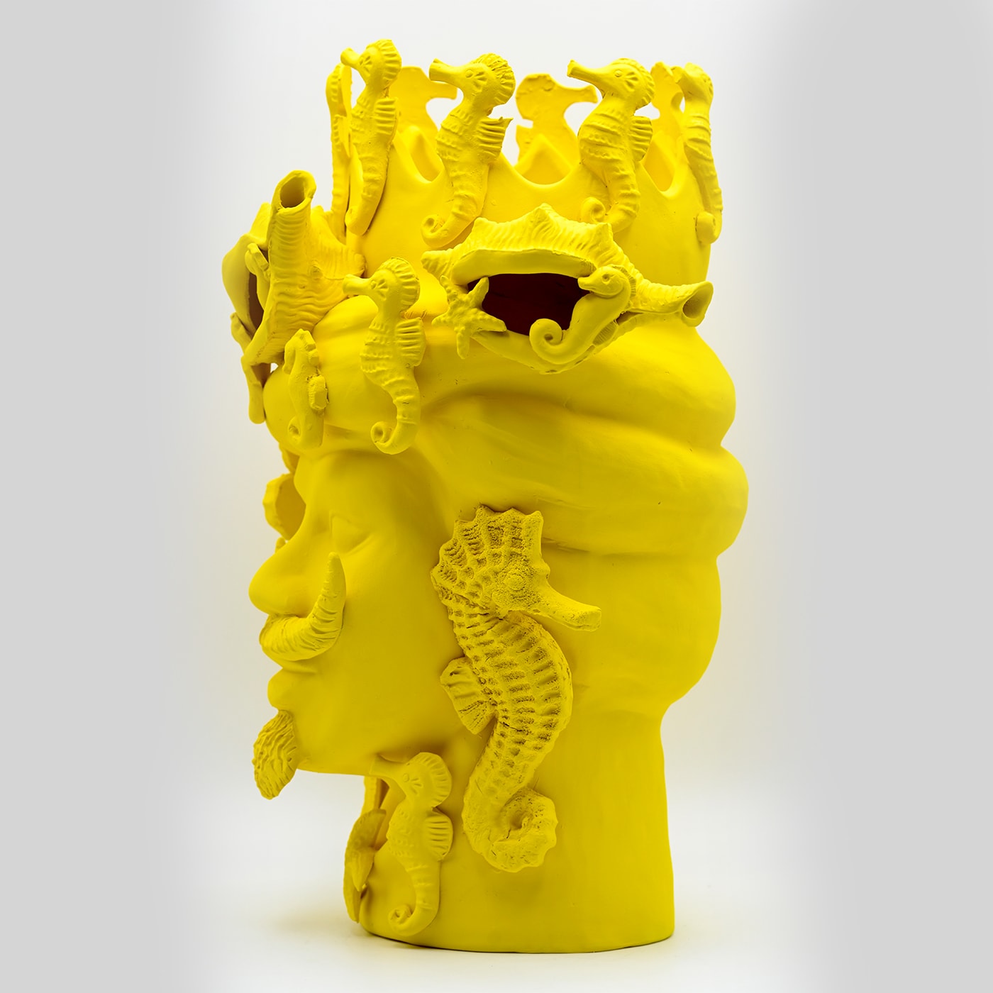 Sculpture Tête De Maure Jaune