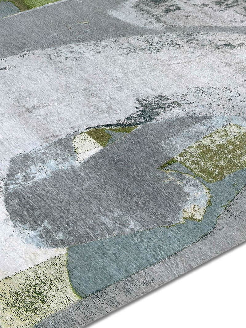 Tapis tissé main Vert Rouille