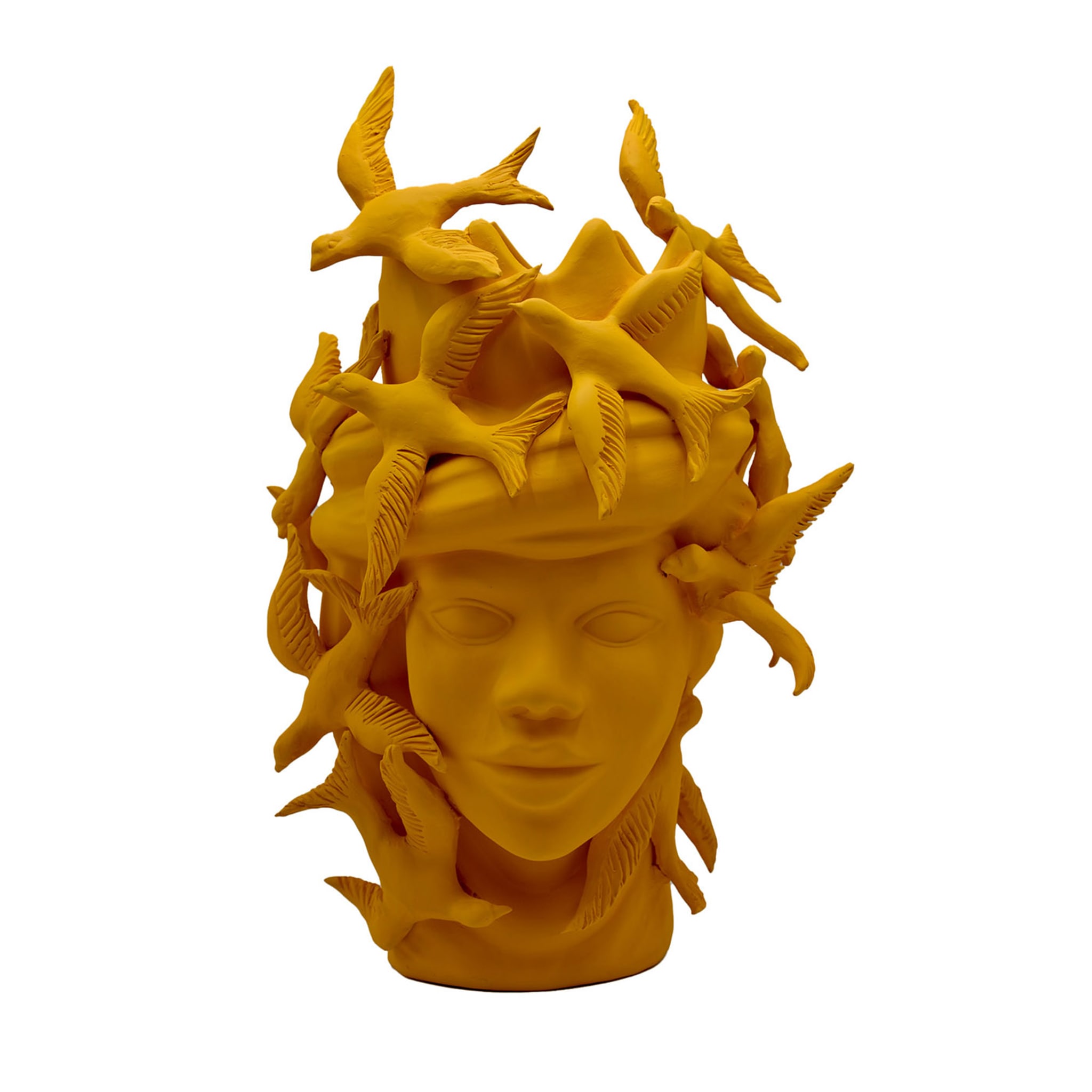 Sculpture Tête De Maure Orange