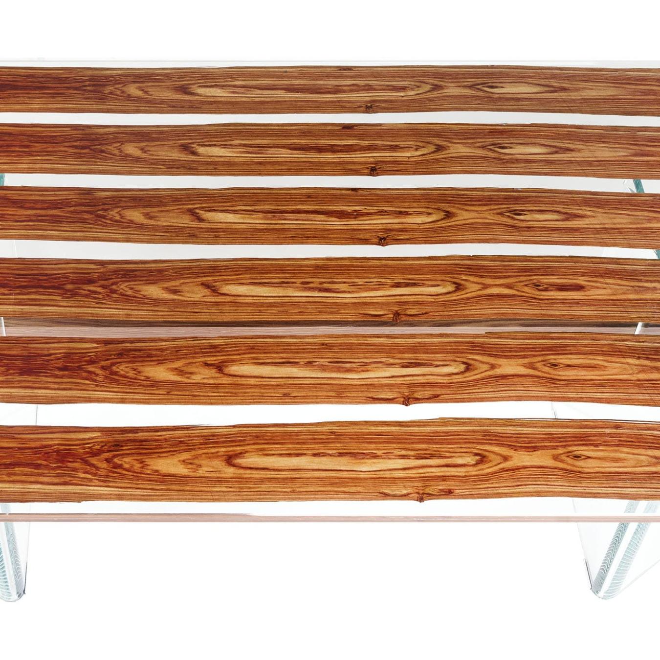 Table de salle à manger en bois et verre Parigi