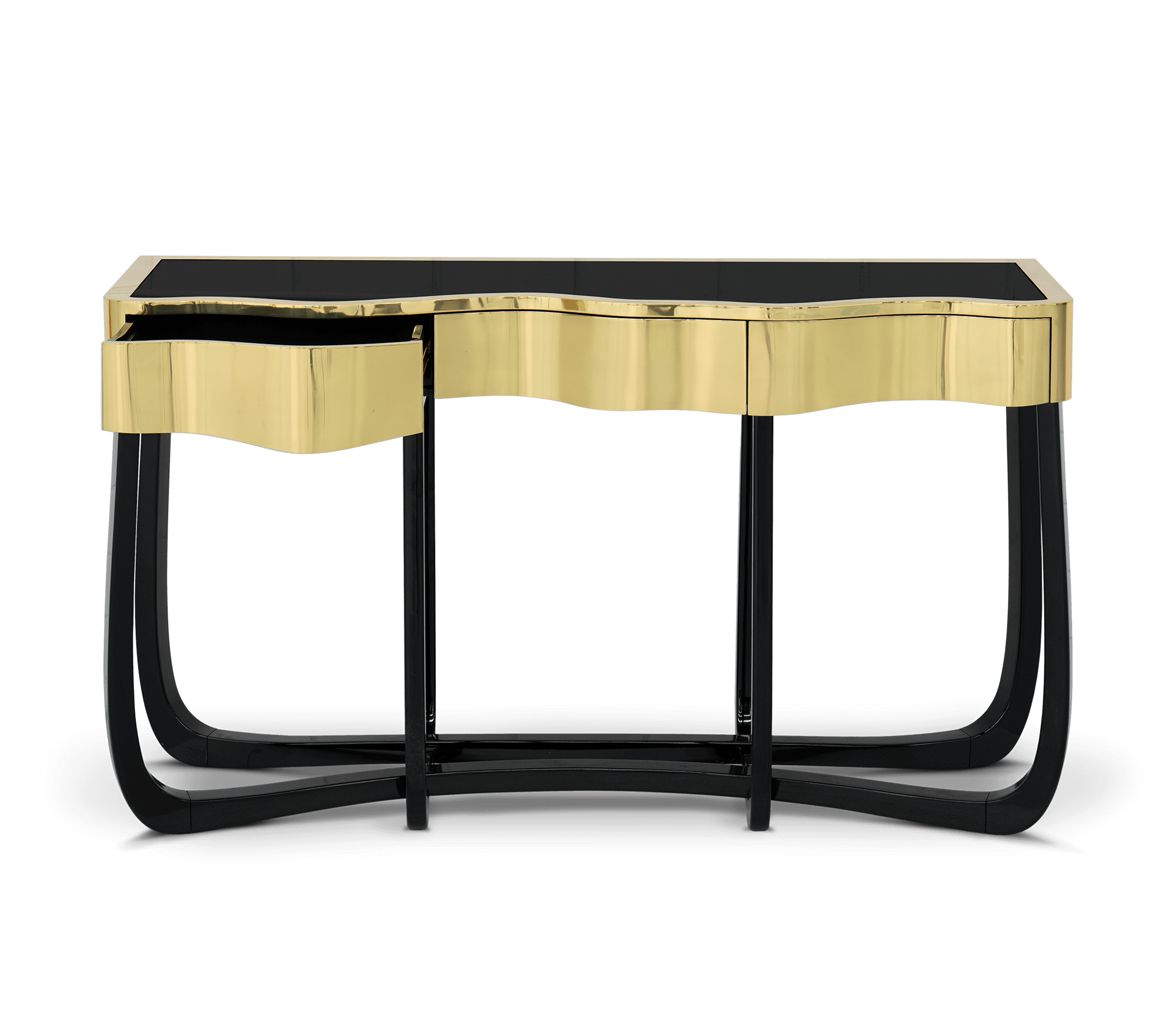 Console Sinuous Dorée