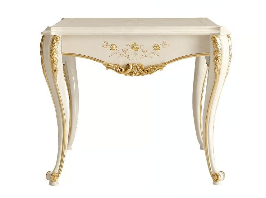 Table d'Appoint Italienne Ivoire / Or