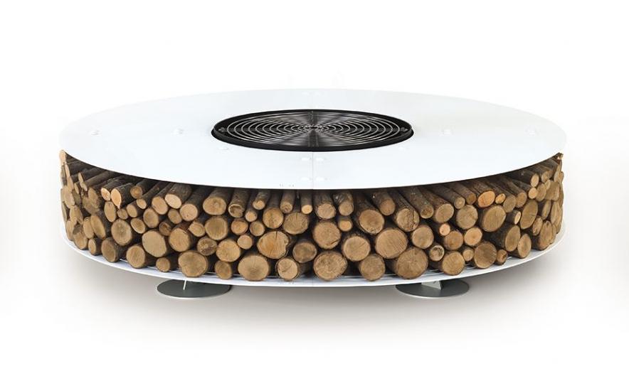 Brasero Zero en acier blanc