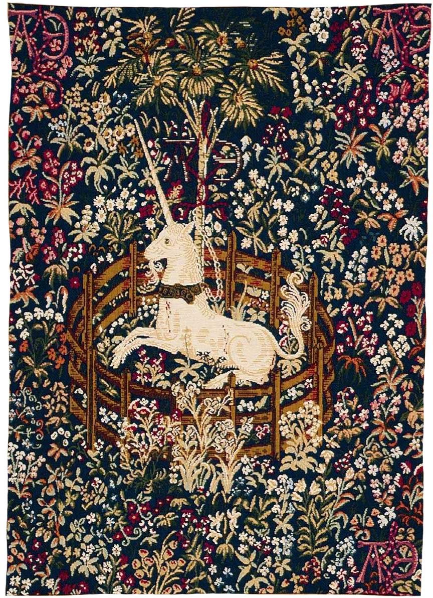 Tapisserie Licorne Bleue Captive sans Bordure