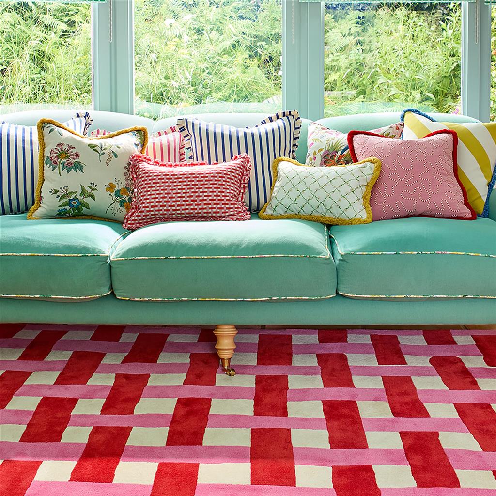 Tapis Vannerie Corail/Rose
