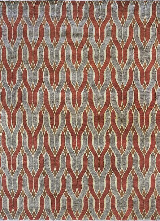 Tapis en Laine Ikat Noué à la Main