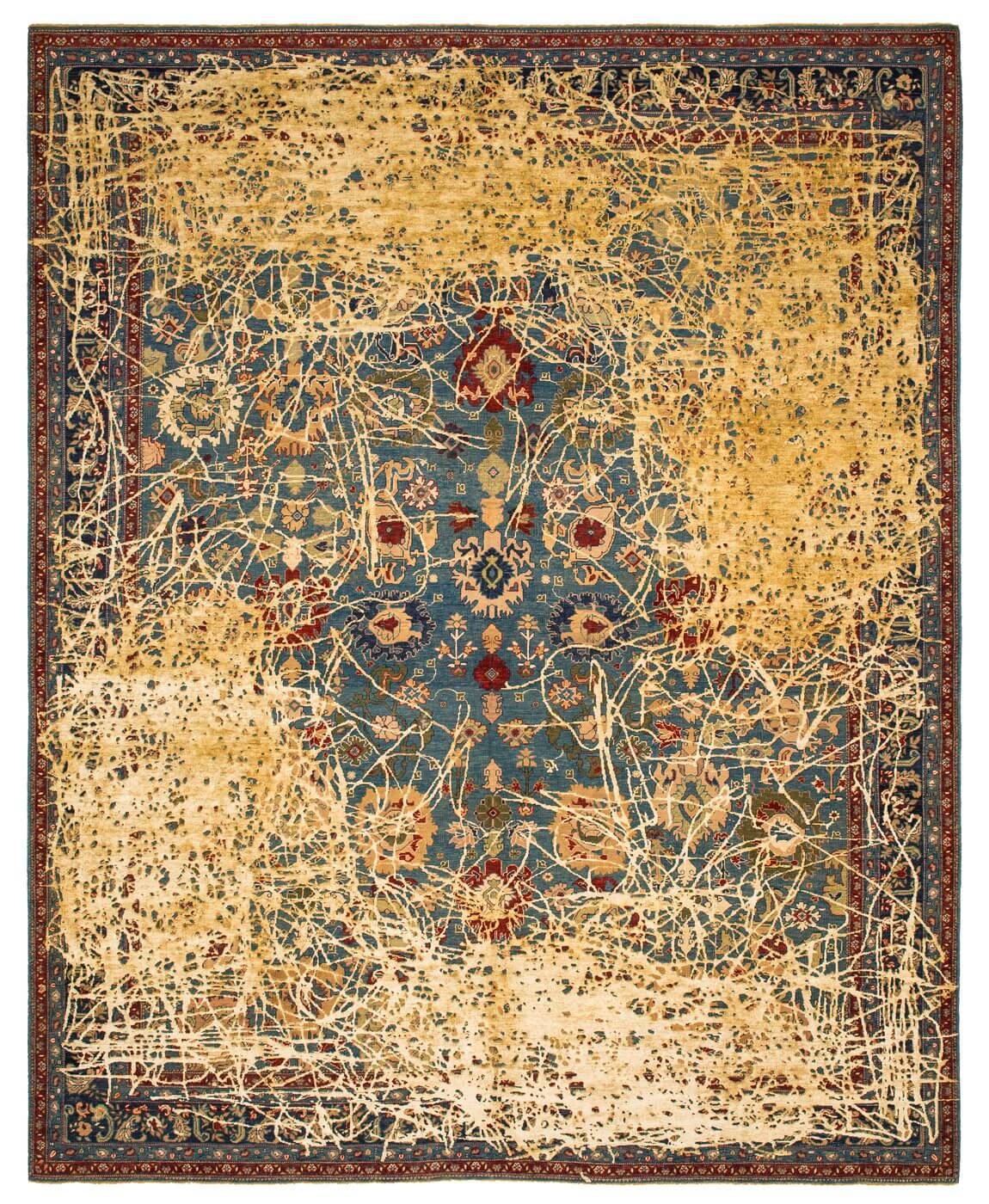 Tapis Bidjar Highgate Enjoy Bleu Sarcelle Blanc Cassé Soie | Taille: 200 x 300 cm