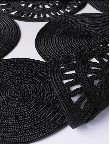 Tapis Tressé Noir