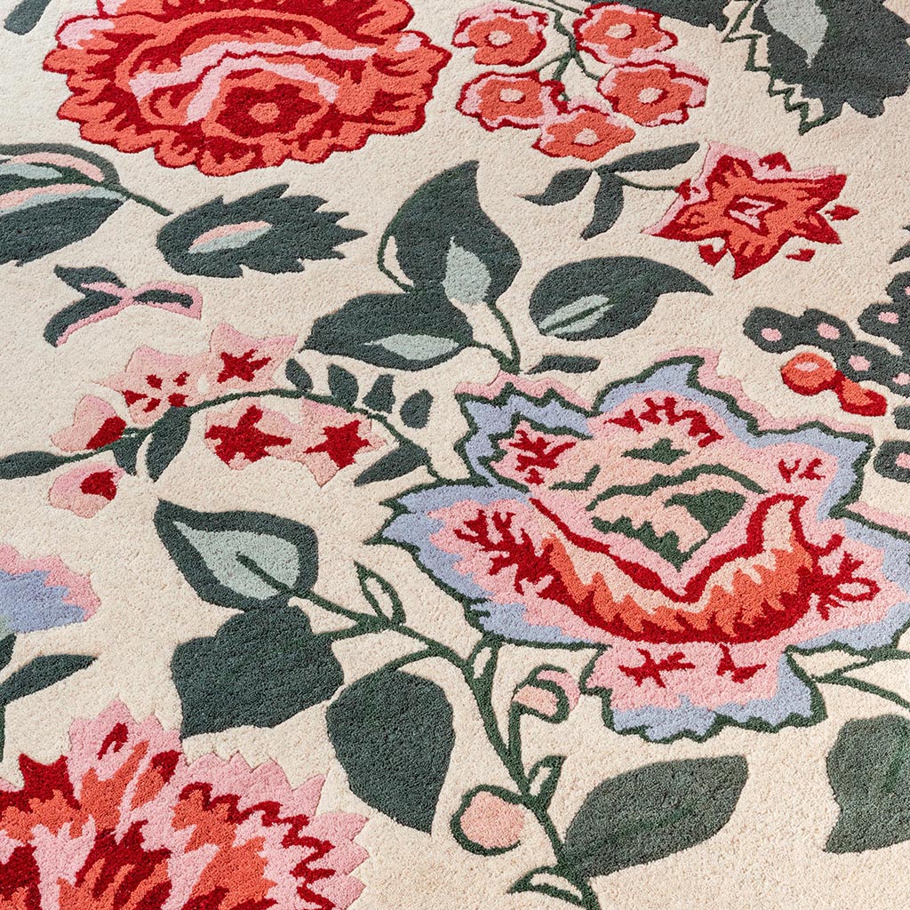 Tapis Wendling Floral Coquelicot Rouge