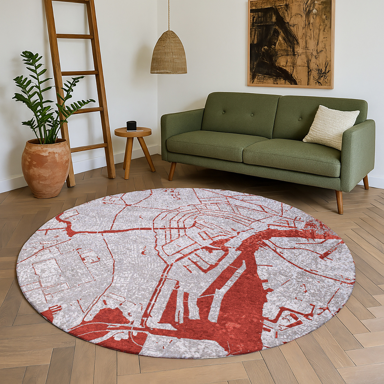 Tapis Orange Cut 9323 Round