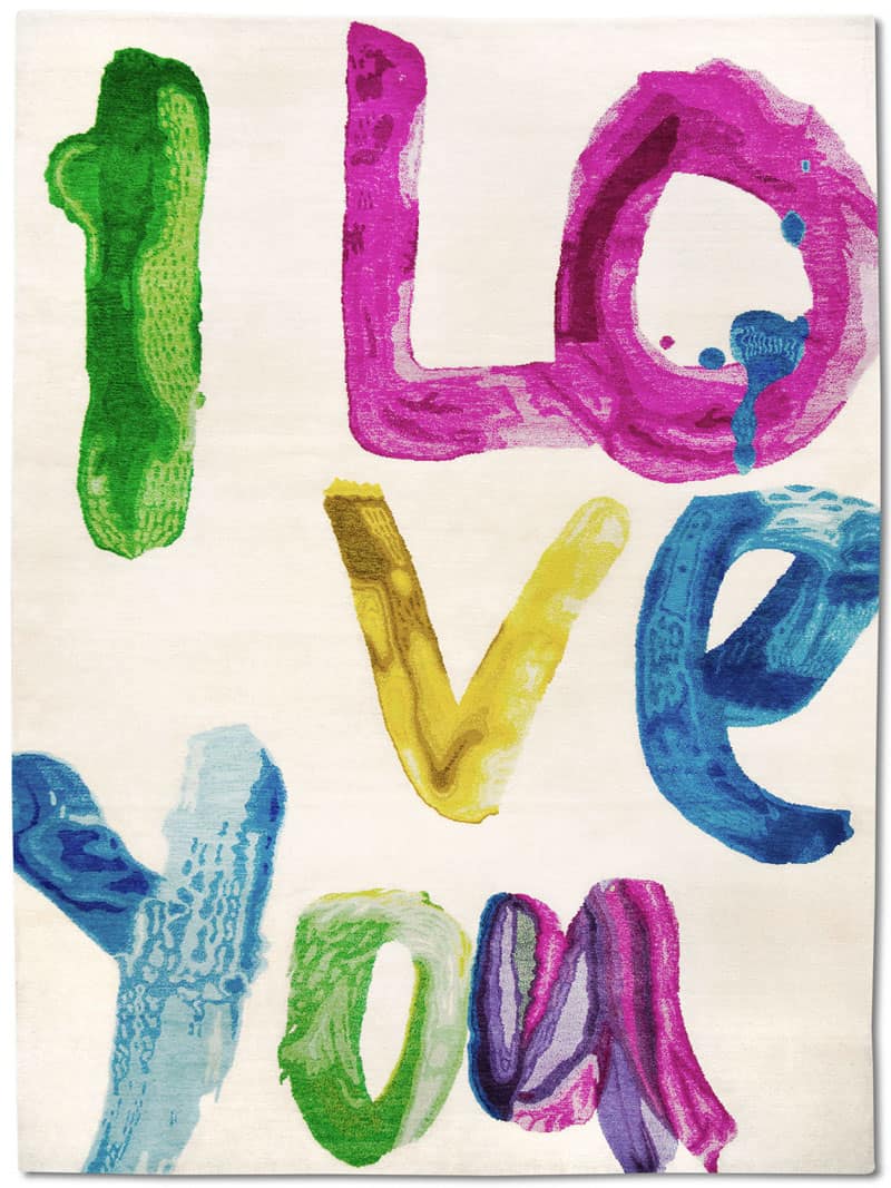 Tapis noué main I Love You Luxe