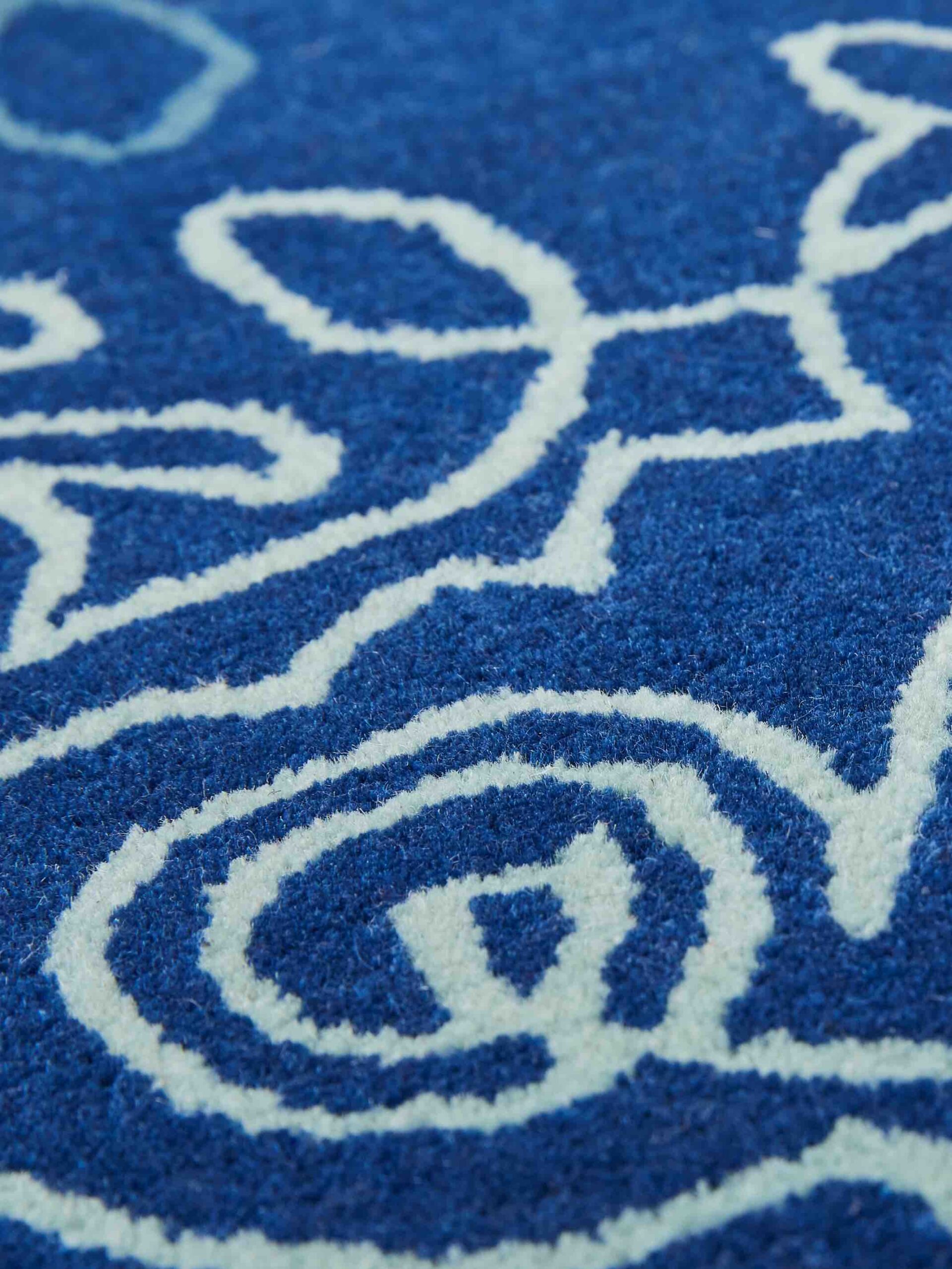 Tapis One-Stroke Bleu