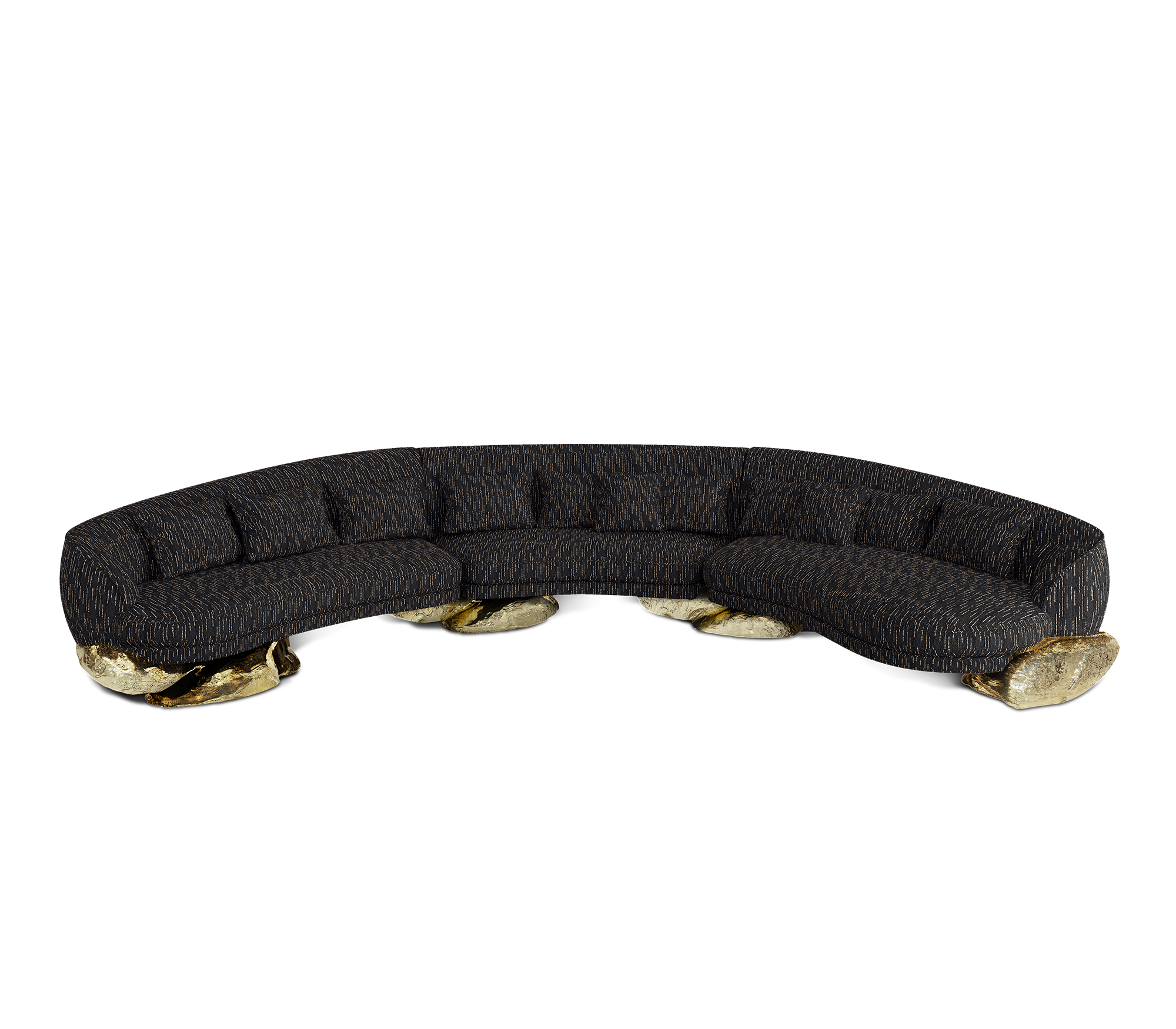 Canapé Courbé Noir Angora