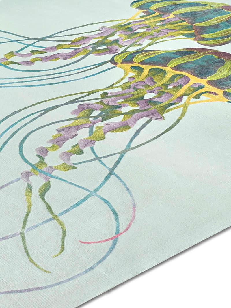 Tapis noué main Méduse