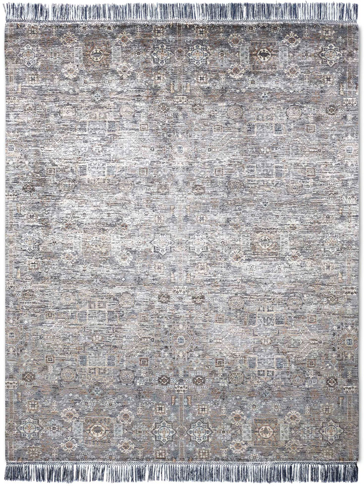 Tapis Agra No. 55 Original sur Fond Gris | Taille: 365 x 457 cm