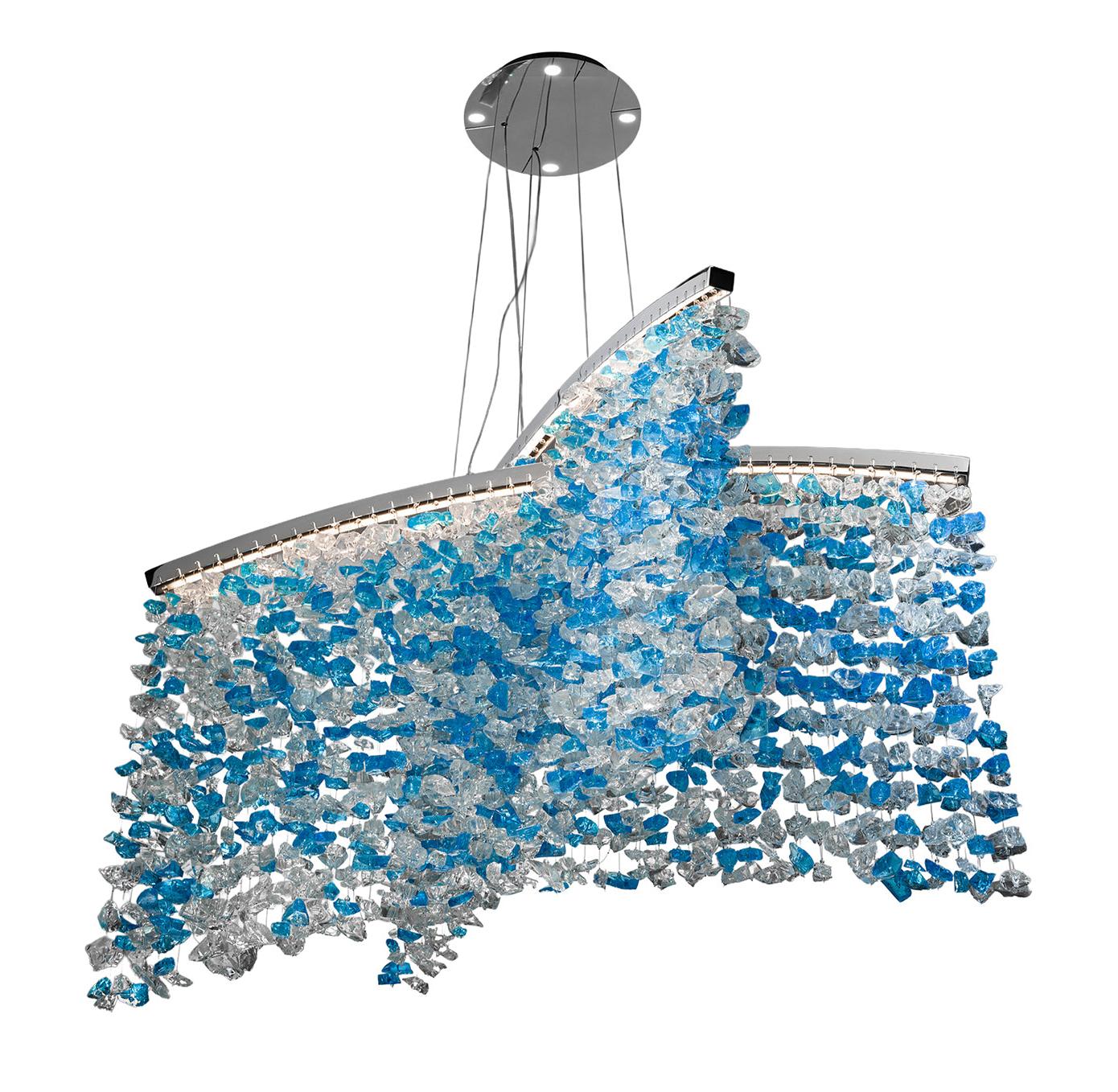 Lustre en verre de Murano bleu