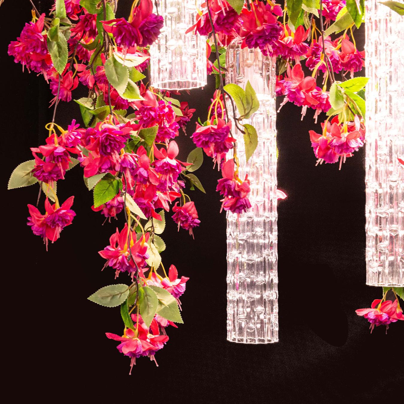 Lustre carré rose en cascade Pink Cascade