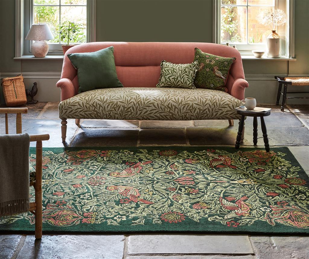 Tapis en laine Bird Tump Green 128307 | Taille: 250 x 350 cm
